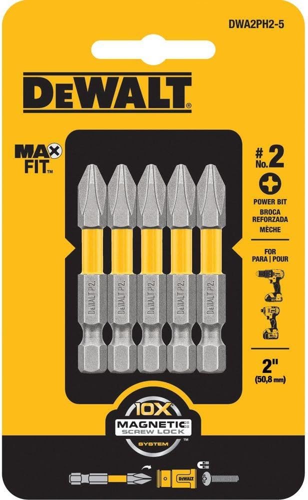 MAXFIT 2 in. PH2 Bit Tip (5-Piece) 2 Pack