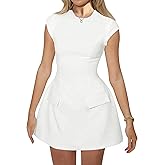 RANPHEE Women's Elegant Crew Neck Cap Sleeve Pencil Dress Ladies Spring Summer Semi Formal Graduation Party Dresses