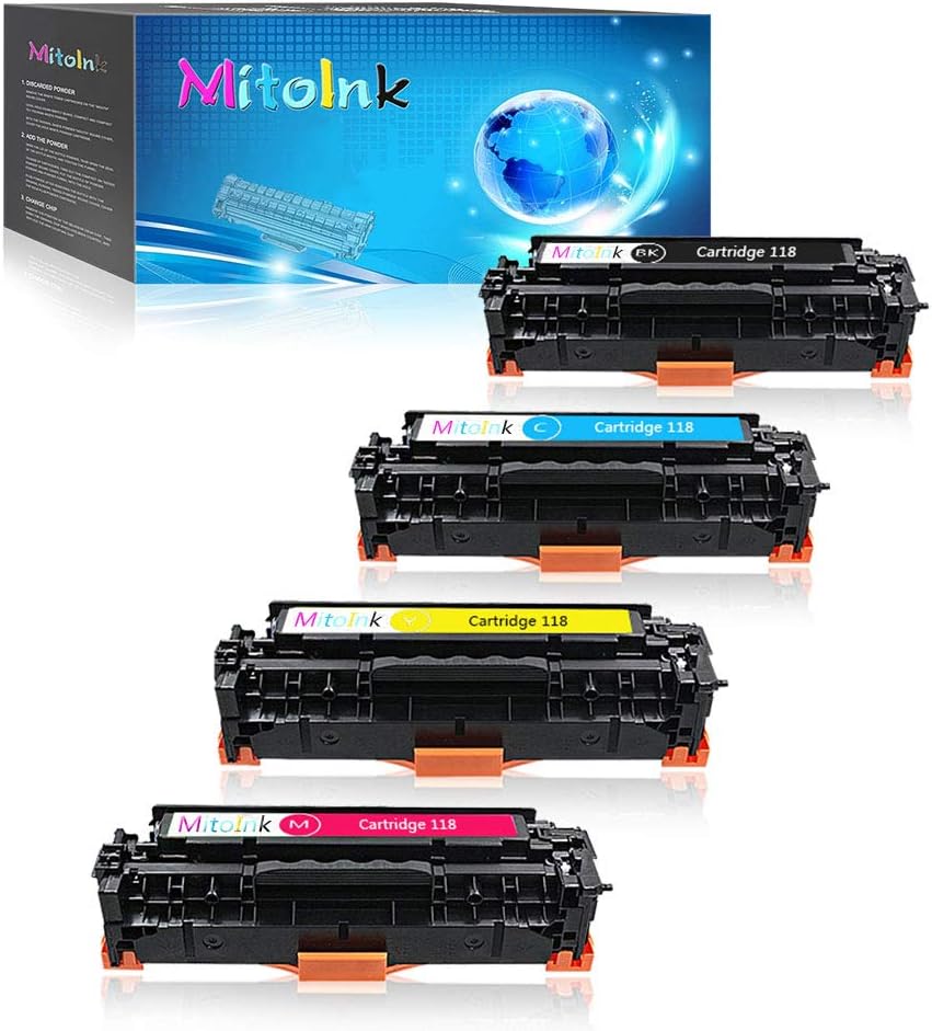 Mitoink Compatible for Canon i-SENSYS Color imageCLASS MF8500Cdw MF8500Cdn MF8500 Series Printer Color Toner Cartridge 4 Pack (1 Black, 1 Cyan, 1 Magenta, 1 Yellow)