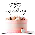 AROKIPPRY Golden Glitter 'Happy 10th Anniversary' Cake Topper - Wedding, Company, Birthday Party Decoration - View #14