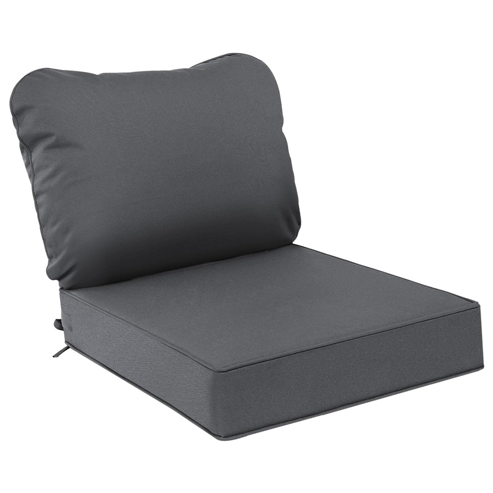 Photo 1 of AAAAAcessories Outdoor Deep Seat Cushions for Chairs, Waterproof, Fade Resistant Cover for Patio Furniture Replacement, 25.5 x 25.5 x 5 + 25.5 x 19 Inch, Dark Gray