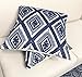 Slow Cow Embroidery Cushion Cover Decorative Throw Pillow Cover Geometric Invisible Zipper Pillow Cover for Living Room 18 x18 Inch Navy Blue