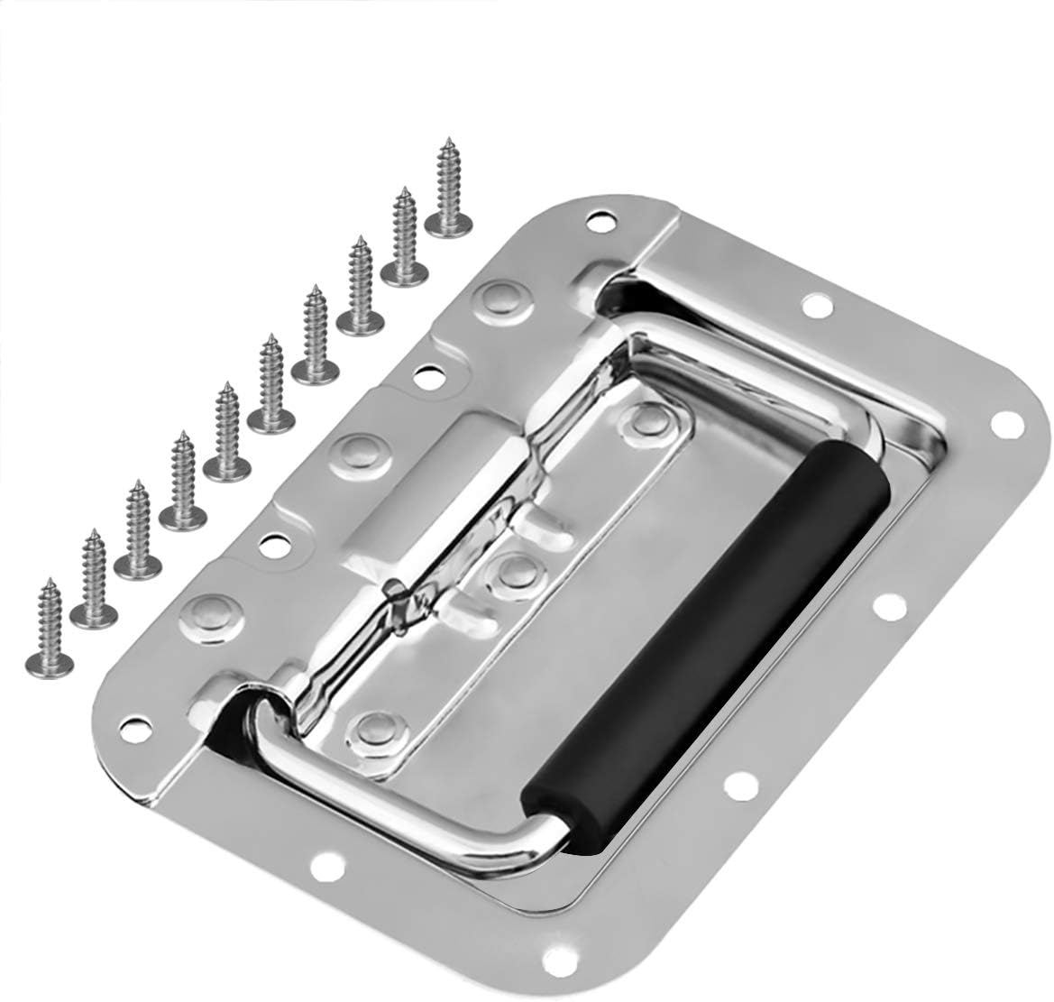 GBGS 8 Pack Spring Loaded Recessed Pull Handle with PVC Grip , 220 lbs/Unit Heavy Duty for Flight Cases,Speaker Cabinets, Microscope Cases,Custom Boxes