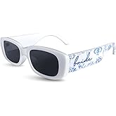 LADY&HOME Bride Sunglasses,Something Blue Gift,Bachelorette Party Decoration,Bridesmaid Favor Bridal Shower Accessory,Bride To Be Gift(White)