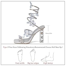 VOZTOLLS Women's Rhinestone Crystal Butterfly High