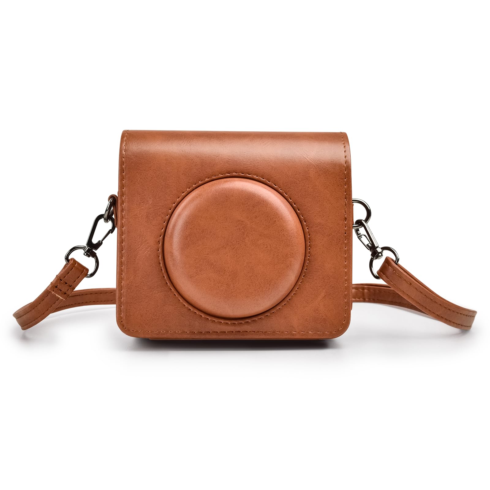 HIYQIN Mini Shot 3 Retro Case, Protective PU Leather Case for Kodak Mini Shot 3, Kodak C300R Camera Cover with Charging Interface - Retro Brown