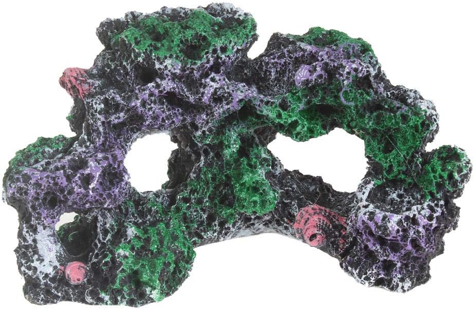 emours Aquarium Imitation Coral Reef Rock Base Cave Hideout Fish Tank Decor Small