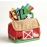 Itzy Ritzy Sensory Scarves – Farm-Themed Put-and-Take Scarf Toy for Babies & Toddlers; Teaches Animals, Numbers, Colors & Tex