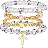 KummerSaprk Bow Bracelet Gold Beaded Bracelets for Women Stackable Jewelry Gift Dainty Charm Bracelet for Women Trendy 2025