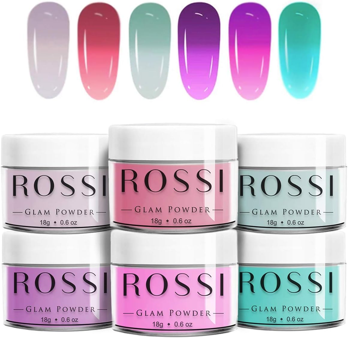 ROSSI Nails Dipping Powder Nails Kit 6 Color | 0.6 oz/jar | Easy to Apply | Dip Powder Kit, No UV Lamp, Nail Art Manicure… (What’s Yo Superpower)