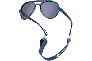 COCOSAND Baby Boys Girls Aviator Sunglasses with Strap Polarized Flexible Retro Pilot for Infants Toddler Age 0-24 Months