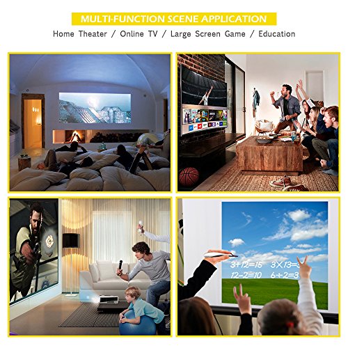 GBTIGER 3000 Lumens 1280x800P LED Video Projector Multimedia Home Theater Movie Projectors Support HD 1080P HDMI VGA AV USB for Home Cinema TV Laptop Games