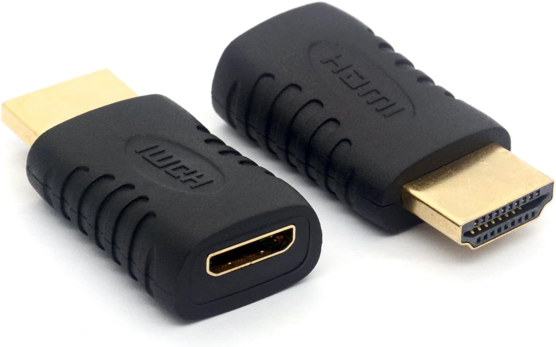 OpenII Mini HDMI Female Connector, HDMI Male to Mini HDMI Female Adapter (2PCS), black