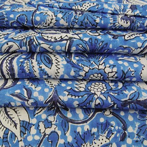 Hand Block Printed Cotton Fabric Indian Anokhi Design Printed by Hand Sold by Yard 5 Yard