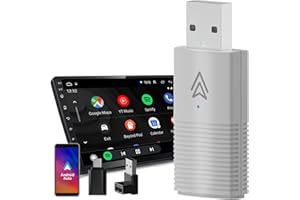 Dilxyuy Android Auto Wireless Adapter, Converts Wired to Wireless Android Auto Adapter for Cars from 2016 & Android 11+, Plug & Play Android Auto Dongle, Online Update, Gray
