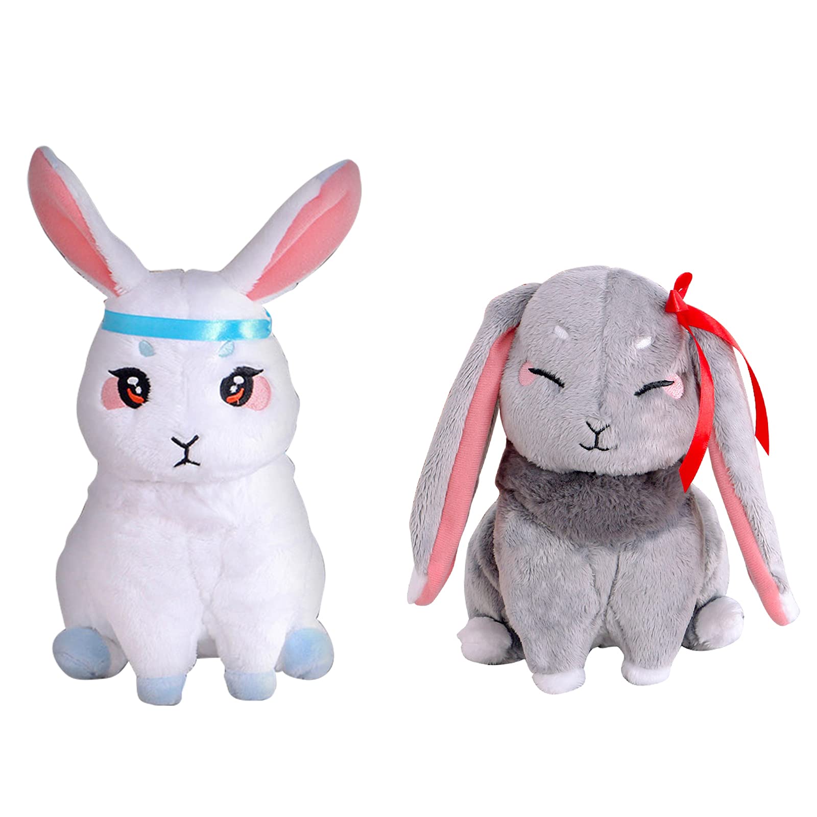 LICHENGTAI Mo Dao Zu Shi Rabbit Plush Dolls, Grandmaster of Demonic Cultivation Wangji Wuxian Rabbit Embroidery Plush Dolls, Bunny Plush Toys Doll for Anime Fans Gift, 24cm