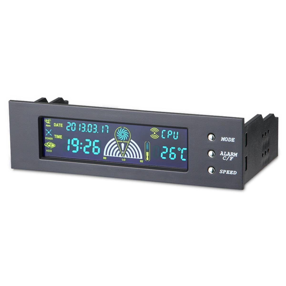 5.25" LCD Panel Cooling Fan Speed Control Controller CPU Hd Temperature Sensor Pc Computer