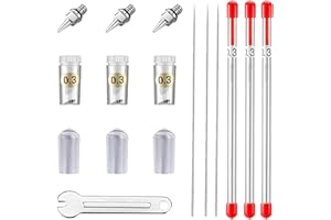 HUBEST 10PCS Airbrush Spare Parts, 0.3mm Needle, Nozzle and Needle Protector for Airbrush, The Professional Replacement Kits for HUBEST Airbrush Gun