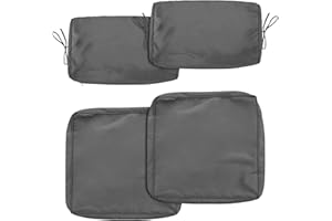 HYuMCCyhT Outdoor Cushion Covers Replacement Patio Cushion Covers for Outdoor Sectional Sofa for Wicker Rattan Patio Furniture Conversation Set with Zipper Fit (Grey)