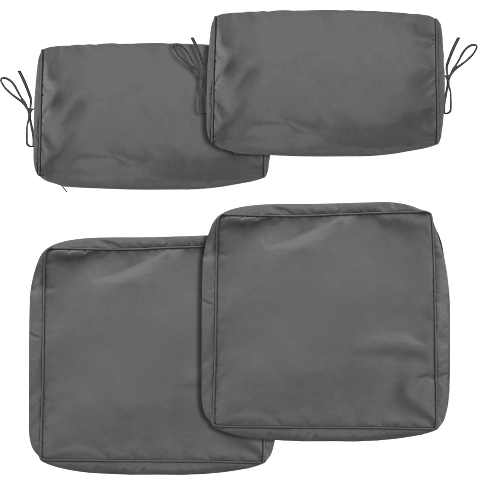 Photo 1 of 14Pcs Patio Cushion Covers Replacement Splashproof UV-Resistant Inelastic Covers with Zippers,25.6x25.6x4inch Patio Cushion, for 7 Pcs Outdoor Patio Furniture Sets (4PCS Grey, 25.6”x 25.6”x 4”)