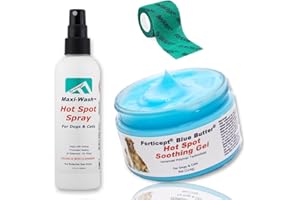 Forticept Hot Spot Treatment and Wound Care Kit for Dogs&Cats |Hotspot Wound Wash Spray 8oz + Wound Care Ointment 4oz + 2" 5 Yards Wound and Paw Bandage Wrap | First Aid Kit