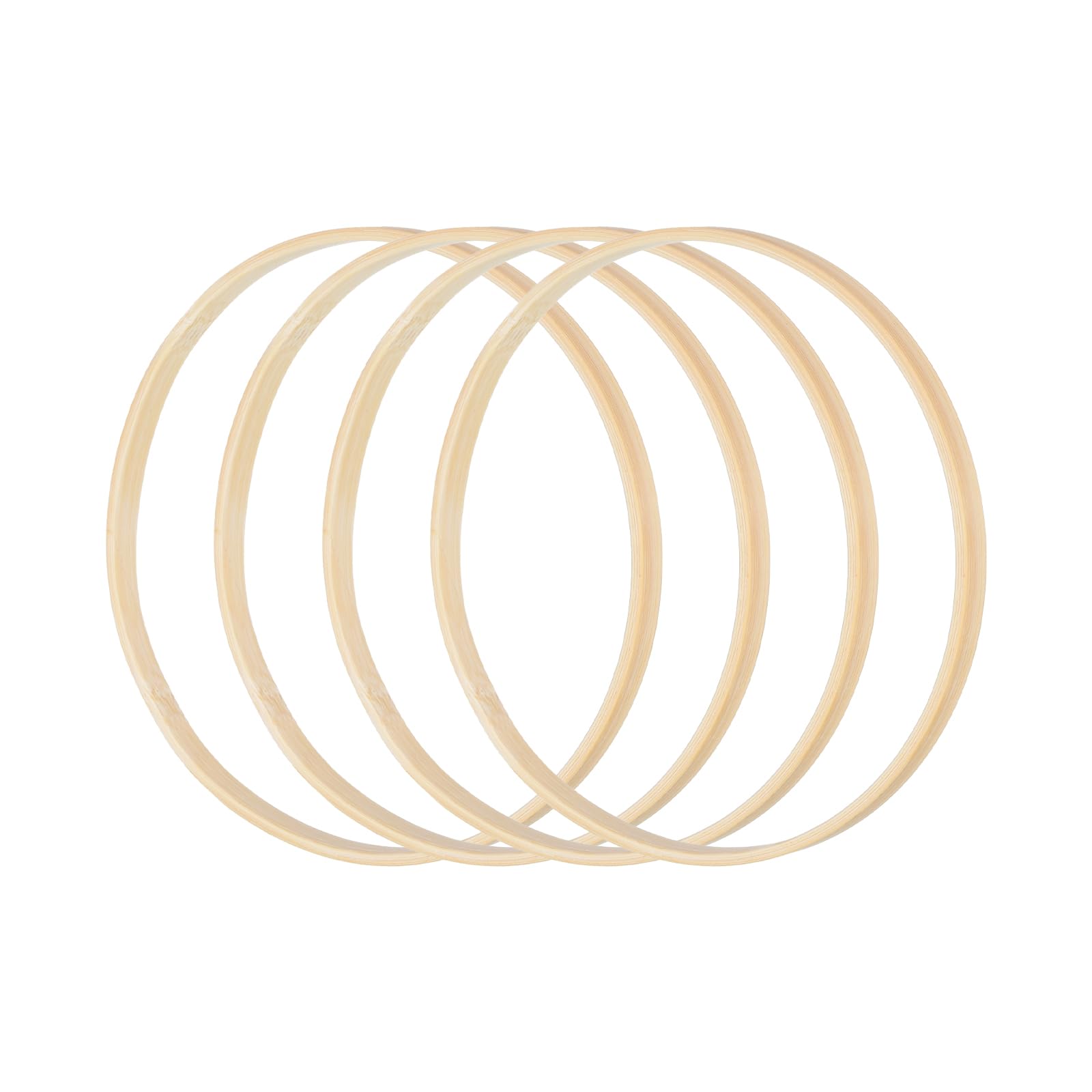 PATIKIL 8 Inch Bamboo Macrame Hoop, 12Pcs Wood Floral Hoop Craft Rings for DIY Craft Dream Catcher Wedding Wreath Decor Wall Hanging Decorations