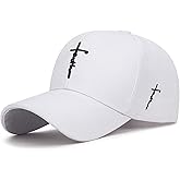 Embroidered Cross Baseball Cap, Christian Adjustable Snapback Hat for Men & Women, Structured Dad Hat with Jesus Faith Design
