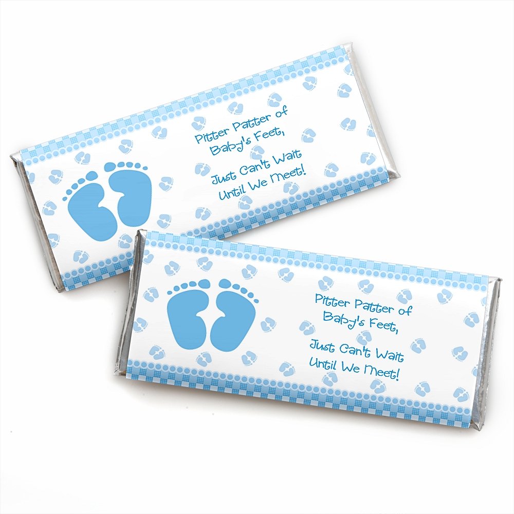 Amazon Com Baby Feet Blue Candy Bar Wrappers Baby Shower Favors