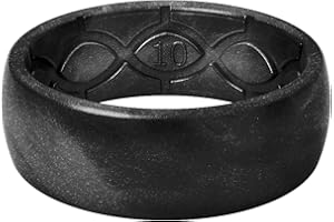 Groove Life Solid Silicone Ring - Breathable Rubber Wedding Rings for Men, Lifetime Coverage, Unique Design, Comfort Fit Ring