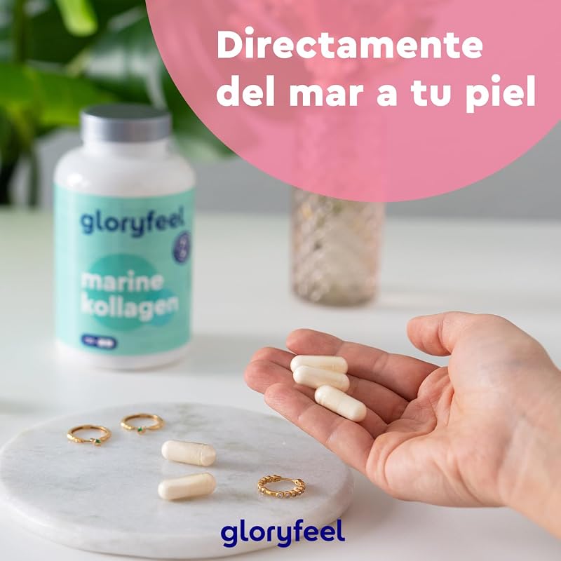 Colágeno marinho hidrolisado alta dose de 1500 mg 120 cápsulas | peptídeos de colágeno marinho 100% puros de peixes selvagens, proteínas de colágeno para massa muscular para ossos e articulações