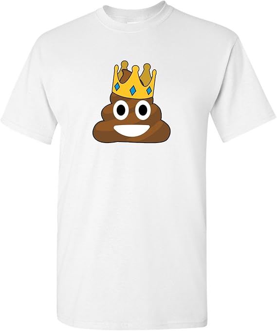 Amazon うんち絵文字 王冠 面白いノベルティユーモアtシャツ Us サイズ Medium カラー ホワイト Tシャツ カットソー 通販