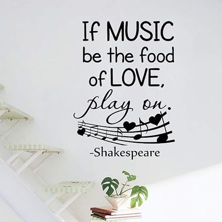 Adesivo Da Parete Frasi Scritte Se La Musica E Amore Cibo Note Di Musica Home Decor Staccabile Wall Sticker 58x41cm Amazon It Casa E Cucina