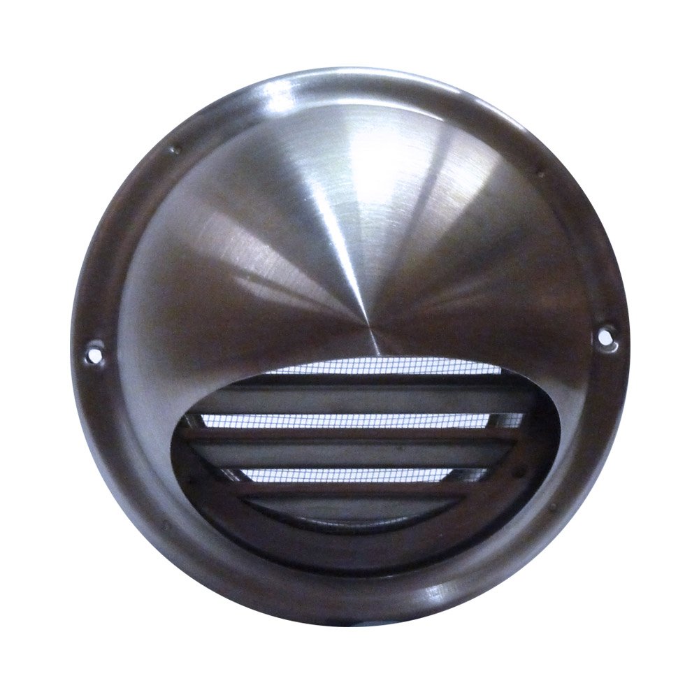 Airflow 100mm Stainless Steel 304/2B Wall Cowl Vent with Louvres & Fly Screen – Weather-Resistant Air Vent Cover for Intake & Exhaust – Includes Sealant, Screws & Drip Diverter