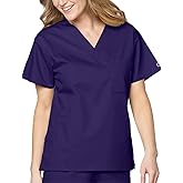 WonderWink Womens Unisex V-Neck Top Medical Scrubs Shirt, Grape, 3X-Large US