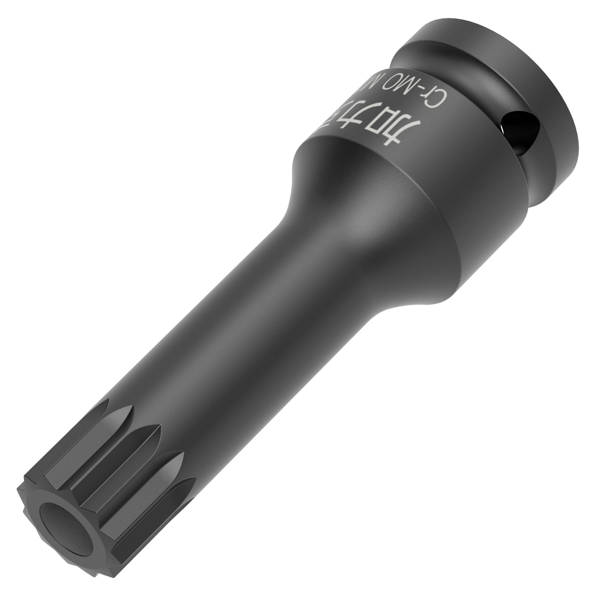 FOCMKEAS 1/2-Inch Drive x M17(17mm) Impact XZN Triple Square Spline Bit Socket, Security Tamper Proof Metric Lengthen Screwdriver Socket Adapter, 3-Inch Length, One-Piece Construction, CR-MO, Black