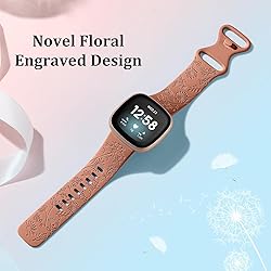 DGege Flower Engraved Bands Compatible with Fitbit