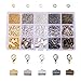 PandaHall Elite About 1400Pcs Jewelry Basics Class in A Box Kit with Brass Lobster Clasp Iron Jump Rings Ribbon Ends for Jewelry Making