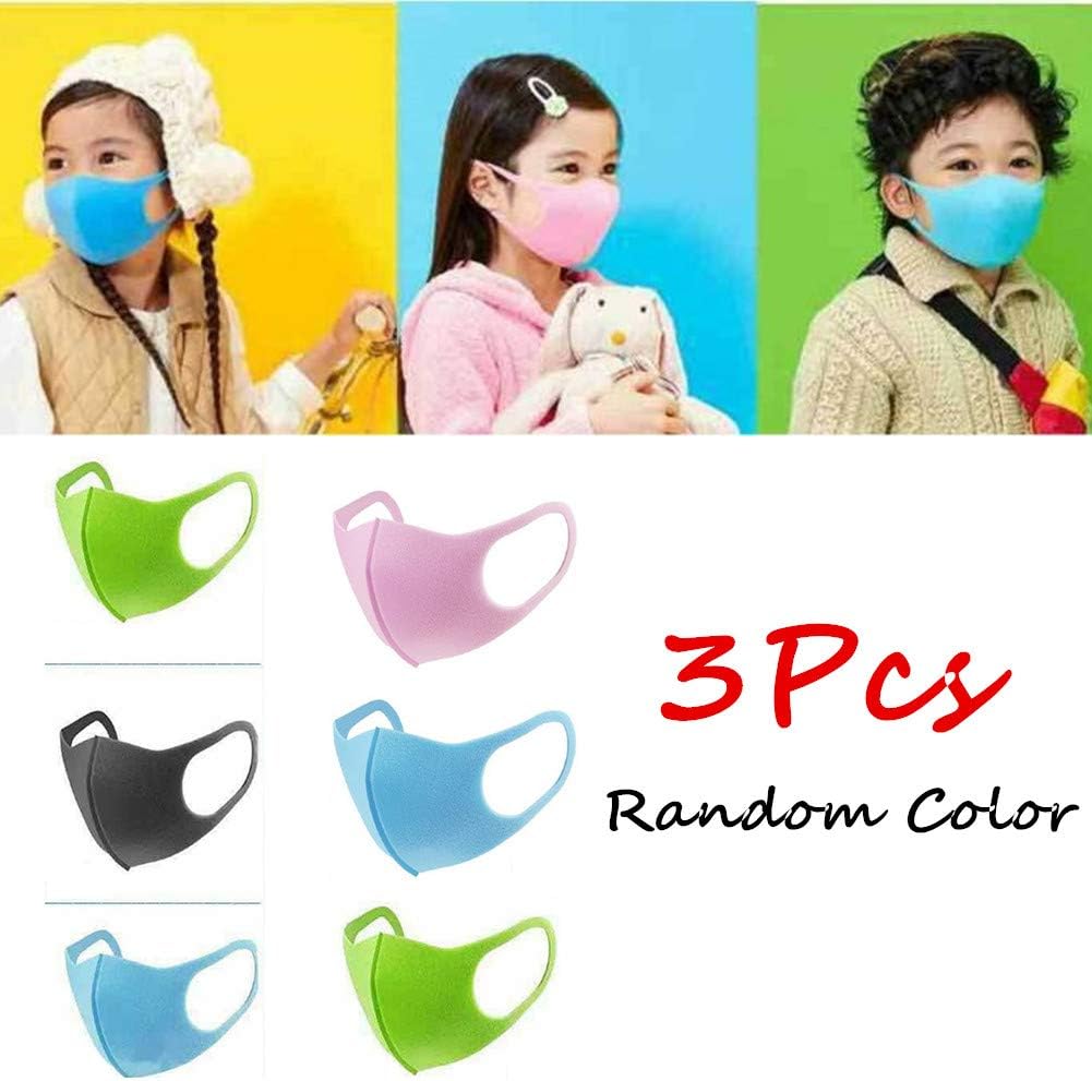 Wer3fnmh 3Pcs PM2.5 Kid Respirator Anti-Haze Mask Breathable Washable PU Sponge Dustproof Random Color