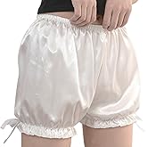 ZARSIO Ice Silk Bloomers for Women, Pumpkin Shorts Security Short Pants Ruffle Bloomer