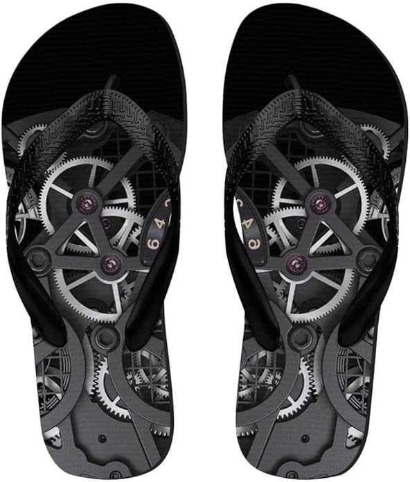 Amazon.com | innovi FA0475 Inside Watch Black Beach Slippers Sandals Flip Flops Unisex | Sandals
