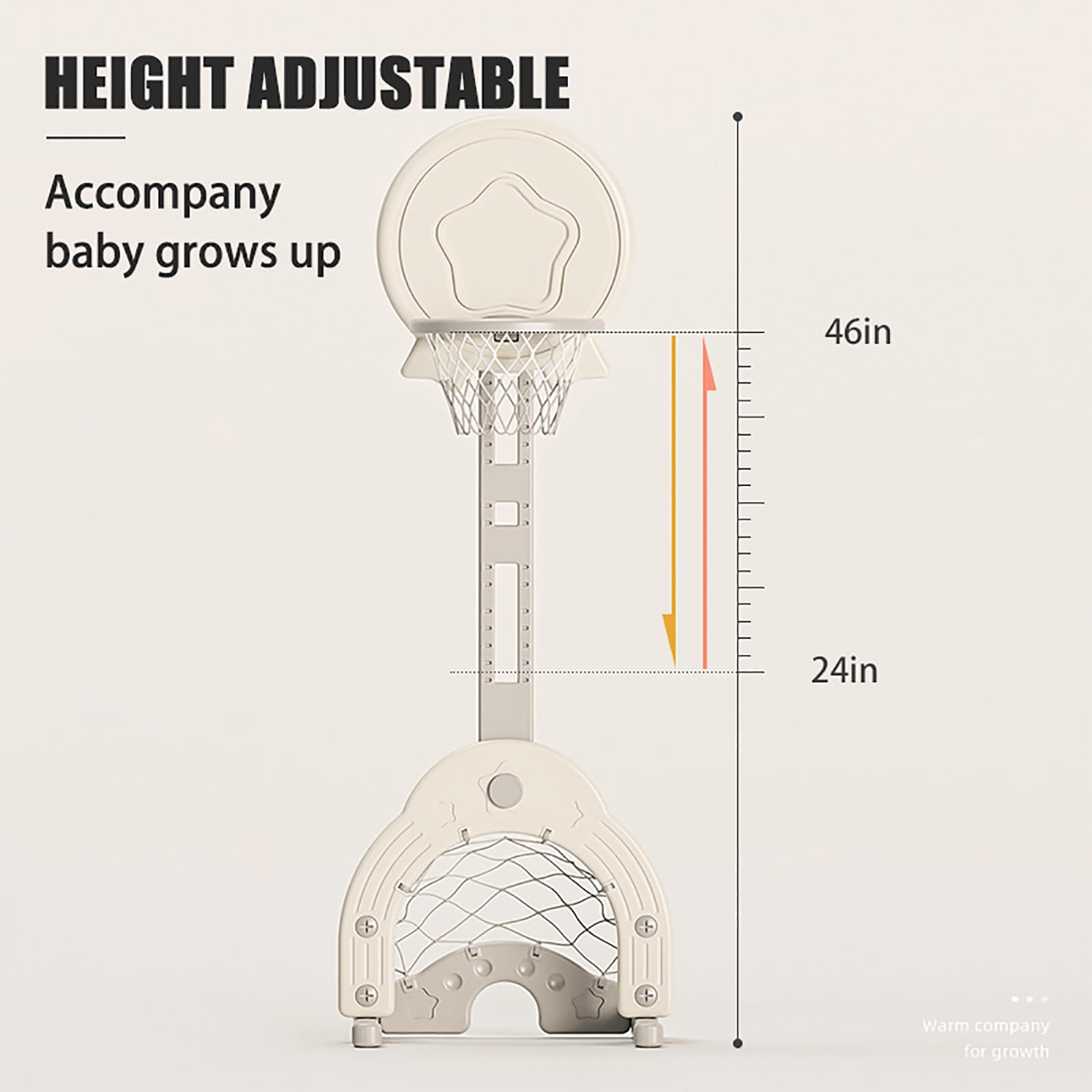 Kids Easy Score Basketball Set, Indoor Outdoor Basketball Hoop Set Adjustable Height Levels,Toddler Sports Activity Center,Basketball Soccer Golf Game Set, Gift for Baby Toy for Baby & Toddlers (Grey)