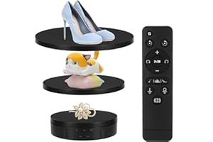 BOSGLADEK 3 in 1 Motorized Rotating Display Stand, 360° Max 22lbs Load with Remote Controller Rotating Platform with 5.74/7.08/8.66 inch Replacement Cover for Product Display Live Streaming Video Shoot
