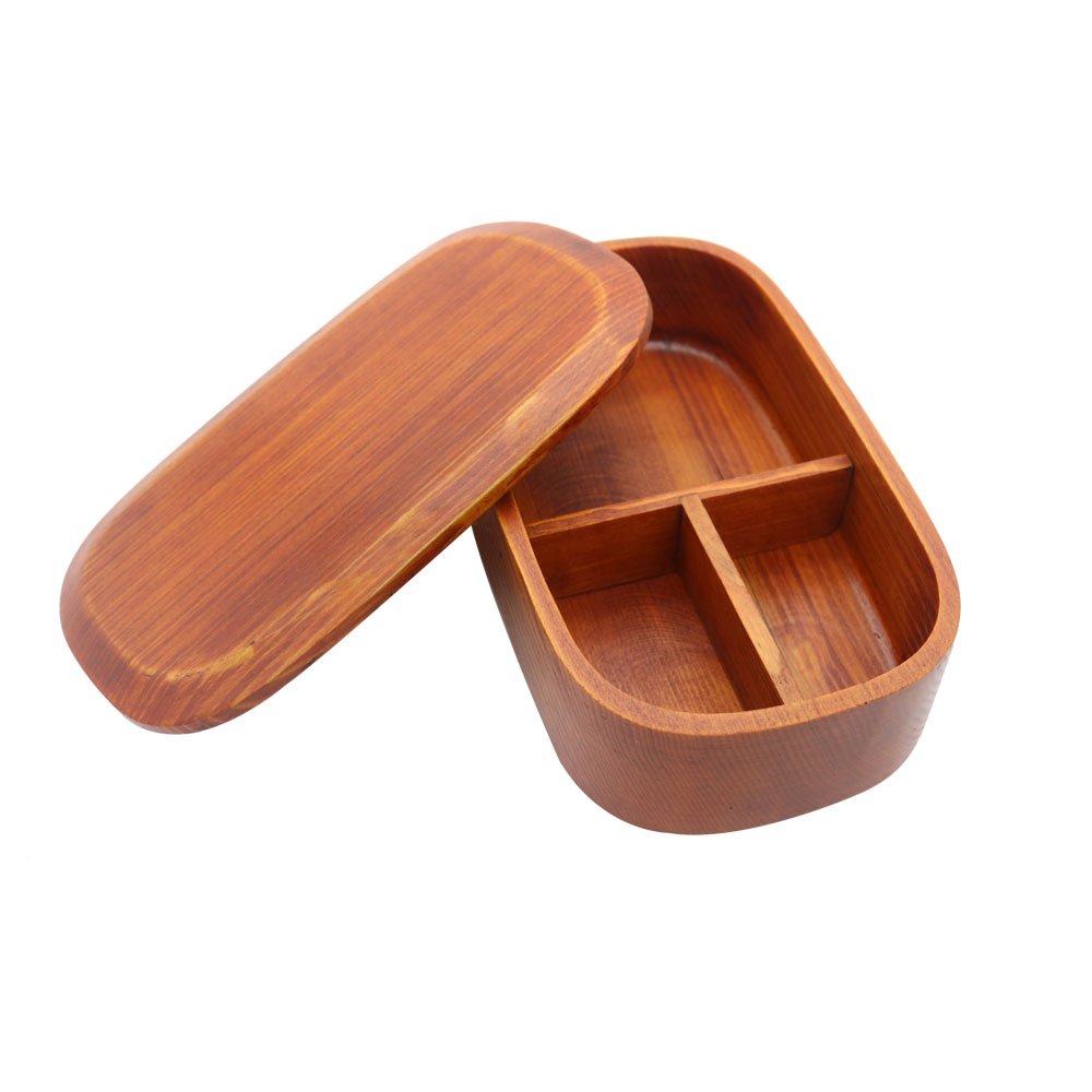 Almuerzo de Madera japonés Caja de Madera de Bento Envase de Madera