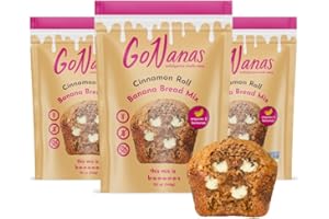 GoNanas Cinnamon Roll Banana Bread Mix, Vegan, Gluten Free Healthy Snacks. Oat Flour Bread or Muffin Mix. Women Owned, US Ingredients, Dairy Free, Nut Free, Delicious Snacks (3 Pack)