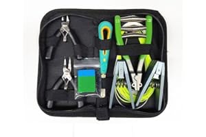 RichVibe Starting Stringing Clamp Kit Badminton, Tennis and Squash Rackets, Metal Gripper with Pliers, Flying Clamp, Awl, Gro