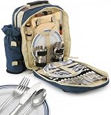 CMY 4 Person Picnic Backpack Cooler with Tableware Insulated Camp Bag view 5