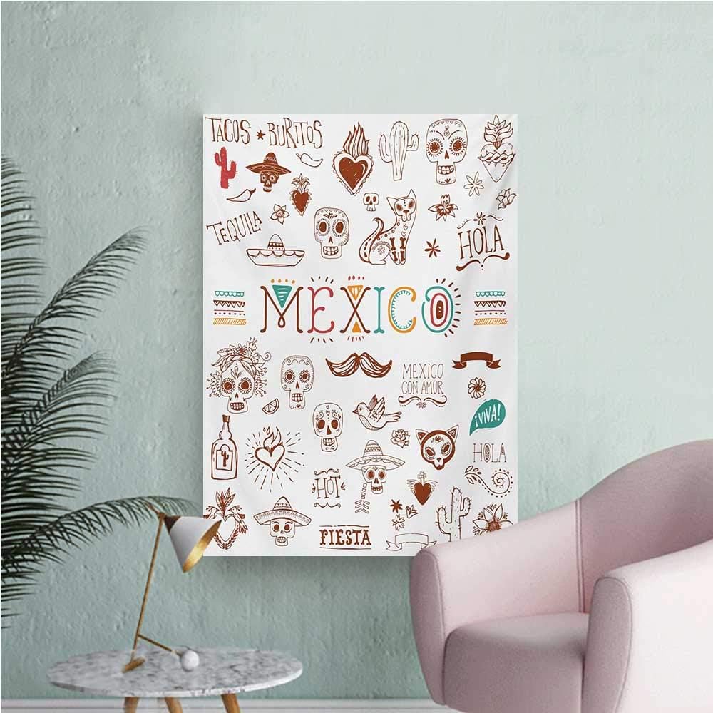 Amazon Anzhutwelve メキシカンホームインテリア 壁 メキシコ ラテン ディア ドゥ ムエルトス スカルと花と枝 フィギュア アートワーク マルチカラー ポスター プリント W32 Xl36 アートフレーム ポスター オンライン通販