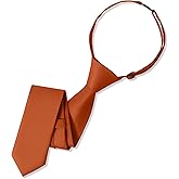 UETLRO Boys Black Tie Pre-tied Adjustable Kids Solid Color Necktie for Age 8-12 Years with Gift Box