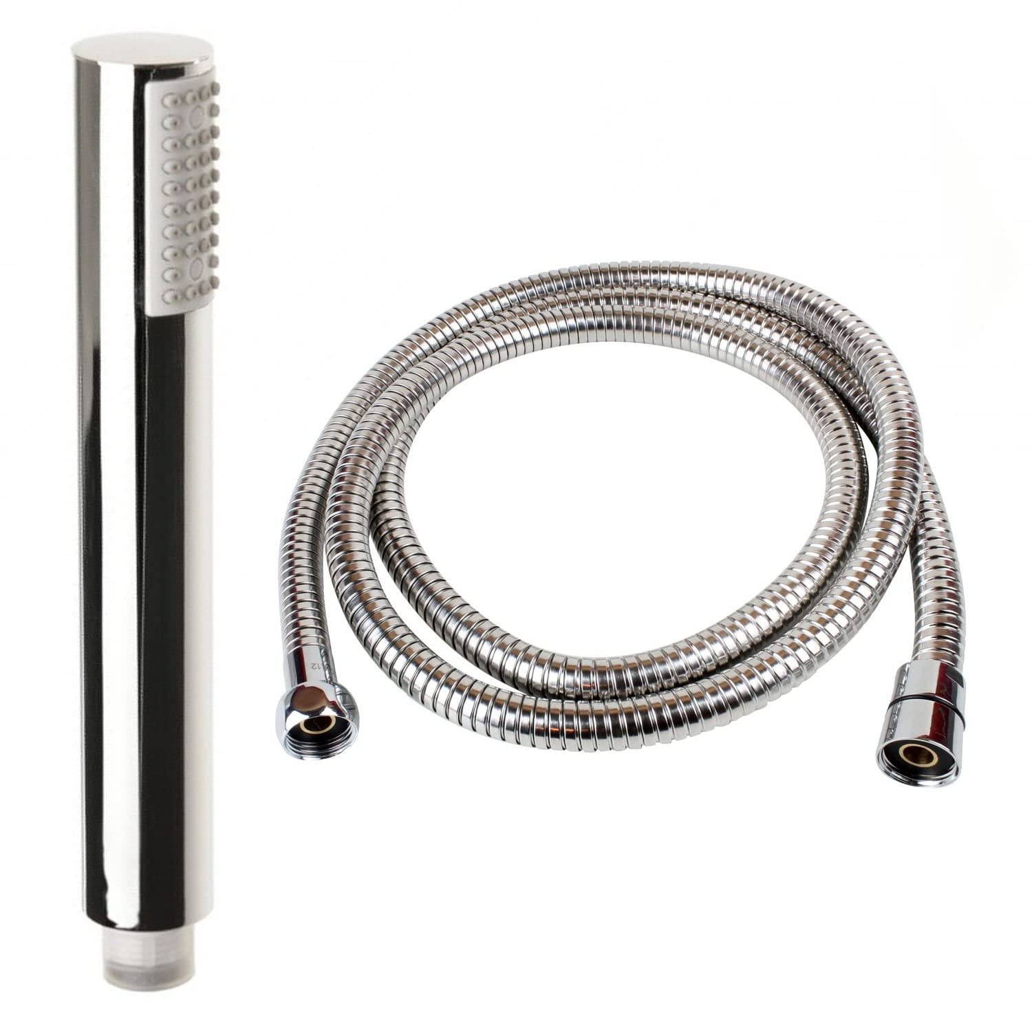 Zalati Chrome ABS Plastic Shower Head Kit with Hose, Handheld & Fixed, Water Saving Insert, 1.5m Hose, 1pc
