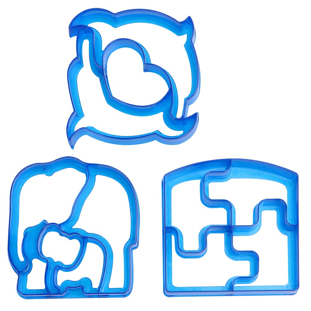 Sandwich Cutters for Kids, Kmeivol Food Grade Plastic Sandwich and Bread Cutter Shapes for Bento Lunch Box, Kids Friendly Toddler Sandwich Cutter in 3 Cute Shapes, Variant Sandwich Shape Food Cutters